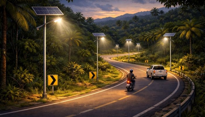 Sehari Usai Kecelakaan Maut, ASP Sanggau Pasang Lampu Jalan di Tikungan Penyeladi