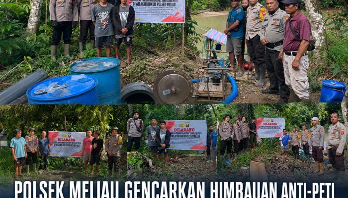 Polsek Meliau Gencarkan Himbauan Anti-PETI, Temukan Sejumlah Dompeng di Tiga Desa Kecamatan Meliau
