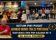 Ketum PWI Pusat Akhmad Munir Tiba di Pontianak, Siap Buka OKK PWI Kalbar ke-V di Aula Polnep
