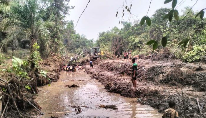 Normalisasi Sungai Bawa Keceriaan, Warga Sairi Bagan Antusias Turun ke Sungai Mencari Ikan